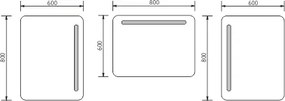Nimco LED zrkadlo 800x600 - ZP 2003