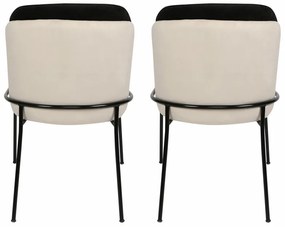 Sada jedálenských stoličiek Dore Black and Cream,2 ks