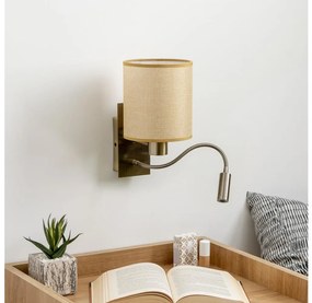 Brilagi - LED Nástenná lampa NUBILA 1xE27/25W/230V+LED/3W mosadz/svetlohnedá