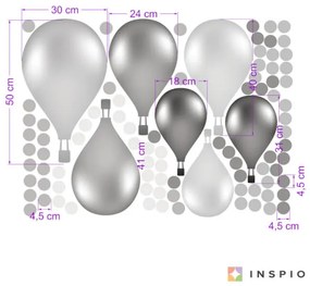 Samolepiace balóny v nórskom štýle v sivej farbe
