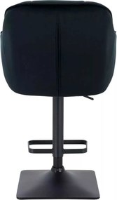 LuxuryForm DESIGN Barová stolička AVOLA VELUR na čiernej hranatej podstave - čierna