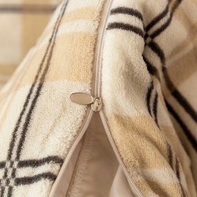 Mikroplyšové obliečky PLAID krémové Rozmer obliečky: 70 x 90 cm | 140 x 200 cm