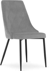 Set dvoch jedálenských stoličiek IMOLA zamatové svetlosivé (2ks)