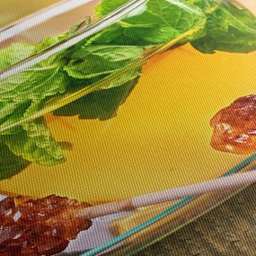 Obraz - Čaj (s hodinami) (90x30 cm)