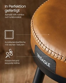 VASAGLE EKHO – Sada 2 barových stoličiek z umelej kože, otočné, LBC089 Farba: čierna