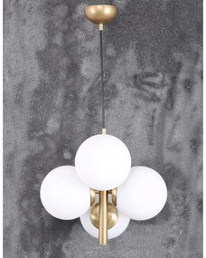 Biele/v zlatej farbe závesné svietidlo so skleneným tienidlom ø 15 cm Forte – Squid Lighting