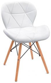Jedálenská kožená stolička biela