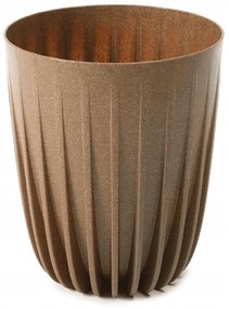 PLASTOVÝ KVETINÁČ STRIPPED ECO 30X25 CM HNEDÁ