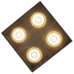 Dizajnové bodové svetlo čierne 4-žiarovkové - Qubo Honey