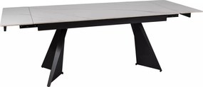 Jedálenský rozkladací stôl Laconi 160/220 cm keramika biely mramor/čierny