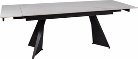 Jedálenský rozkladací stôl Laconi 160/220 cm keramika biely mramor/čierny