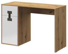 Písací stôl Tikrote 120 TE10, Farby: dub artisan / biely lesk