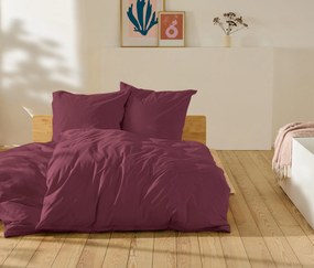 Posteľná bielizeň z perkálu, bordovočervená, štandardná veľkosť