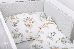 Detské bavlnené obliečky do postieľky 135x100 cm BABYMAM PREMIUM - Africké zvieratká