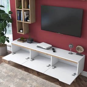 TV zostava v dekore orecha v bielo-prírodnej farbe 180x49 cm Linh – Kalune Design