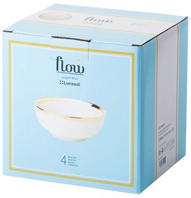Miska so zlatým lemom 16 cm set 4 ks – Flow - 492542