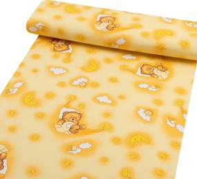 Biante Detské bavlnené posteľné obliečky do postieľky Sandra SA-727 Spiace medvedíky na žltooranžovom Do postieľky 90x140 a 50x70 cm