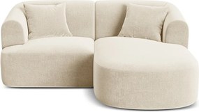 Béžová zamatová rohová pohovka (pravý roh/s leňoškou) Campi – Cosmopolitan Design