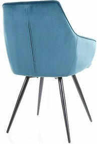 SI Lilia Velvet stolička tyrkysová