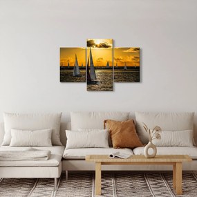 Obraz jachty v západe slnka (90x60 cm)