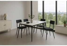 Noela Jedálenský stôl s keramickou doskou v dekore bieleho mramoru CERAMON 140