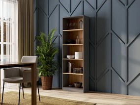 Regál Refarencios 3 (antracit + dub artisan). Akcia -23%. Vlastná spoľahlivá doprava až k Vám domov. 1132619