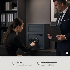 Depozitný trezor s vhadzovaním, elektronický zámok na kód, na peniaze a dokumenty, 345x455x300 mm: CEDRIC