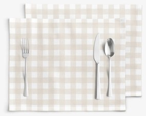 Goldea prestieranie na stôl 100% bavlnené plátno - latte kocky - sada 2ks 30 x 40 cm