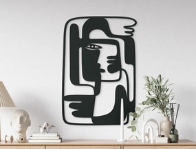 drevko Abstraktný obraz z dreva Tvár Rozmer obrazu: 44,5 x 30,5 cm, Farba dekorácie: Čierna