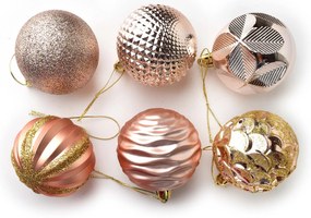 Sada 12 ks vánočních baněk Lila 6 cm světle růžová