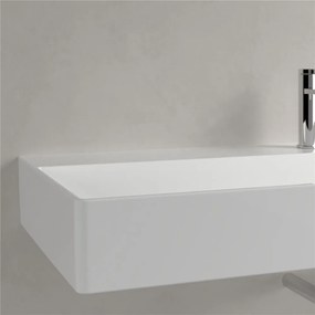 VILLEROY &amp; BOCH Memento 2.0 závesné umývadlo s otvorom, s prepadom, 1200 x 470 mm, biela alpská, s povrchom CeramicPlus, 4A22C5R1