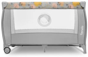 Lionelo - Cestovná postieľka STEFI PLUS ružovo-žltá