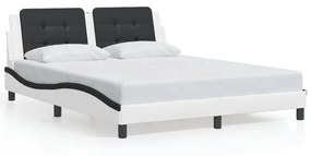  Rám postele s LED svetlami biely a čierny 160x200 cm umelá koža 3214123