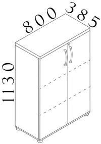 Stredná skriňa Visio LUX 80 x 38,5 x 113 cm, dub