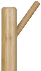 Autronic - Věšák dřevěný stojanový, masiv bambus, bílá barva + přírodní odstín - DR-N1004 WT
