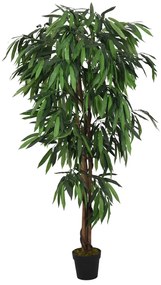 Umelý mangový strom 600 listov 150 cm zelený 359032
