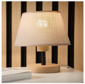 Brilagi - LED Stolná lampa ANTHONY 1xE27/60W/230V dub/béžová BG1476