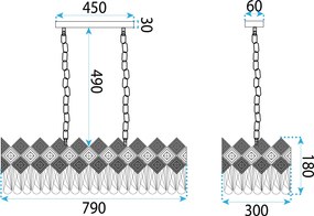 Toolight Toolight, stropné svietidlo 8xE14 APP1539-12CP80, zlatá lesklá, OSW-05170