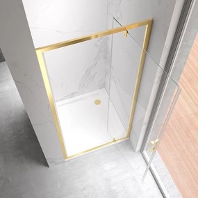BPS-koupelny Sprchové dvere HYD-DN18B 80 zlatá kartáčovaná/transparent pre inštaláciu do niky - bez vaničky
