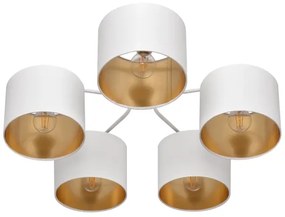 Luster prisadený ALBA 5xE27/15W/230V biela/zlatá