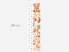 Metr veselá zvířátka z lesa textilní prelepiteľné nálepky na stenu výška 160 cm