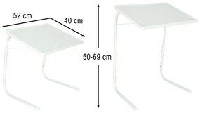 IKO Skladací príručný stolík pod notebook 52x40cm biely