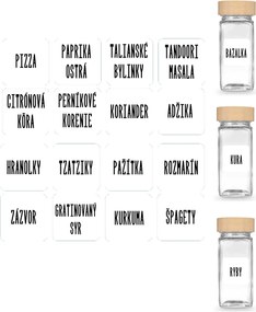 Označto Sada C - 16ks štítkov na koreniny - ŠTVOREC - BIELA