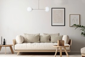 Stropné svietidlo Florence, 2x biele sklenené tienidlo, be/g