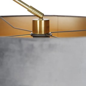 Moderná stojaca lampa zlatý zamatový tienidlo sivý 50 cm - Editor