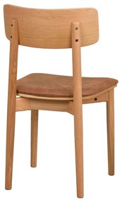 Jedálenská stolička z imitácie kože v koňakovohnedo-prírodnej farbe v súprave 2 ks Wolcott – Rowico