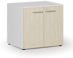 Kancelárska skriňa s dverami PRIMO WHITE, 735 x 800 x 640 mm, biela/breza
