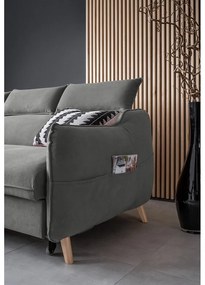 Svetlosivá zamatová rozkladacia rohová pohovka (ľavý roh) Sweet Harmony – Miuform