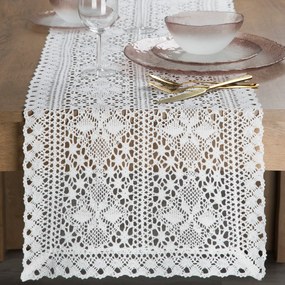 EUROFIRANY AŽÚROVÝ BEHÚŇ NA STÔL MARY 40X140 CM BIELY