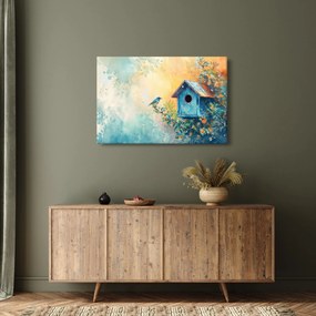 Obraz - Vtáčia búdka, akvarel (90x60 cm)